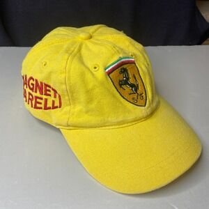 Ferrari Magneti Marelli Racing Team Baseball Cap Yellow Adjustable Cotton